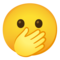 Face with Open Eyes and Hand Over Mouth emoji on Google